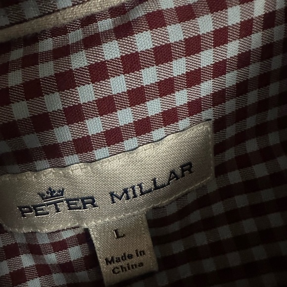 EUC Peter Millar Crown Long Sleeve Button Down Silk Blend Shirt Size Large - Picture 5 of 9